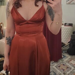 Satin Davids Bridal Dress, cinnamon, size 0